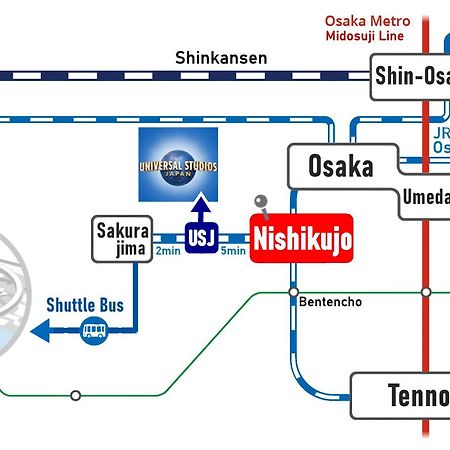 Usj 2 Stops, Umeda&Dotonbori 8Mins, Ninja Style Sv1 Осака Экстерьер фото